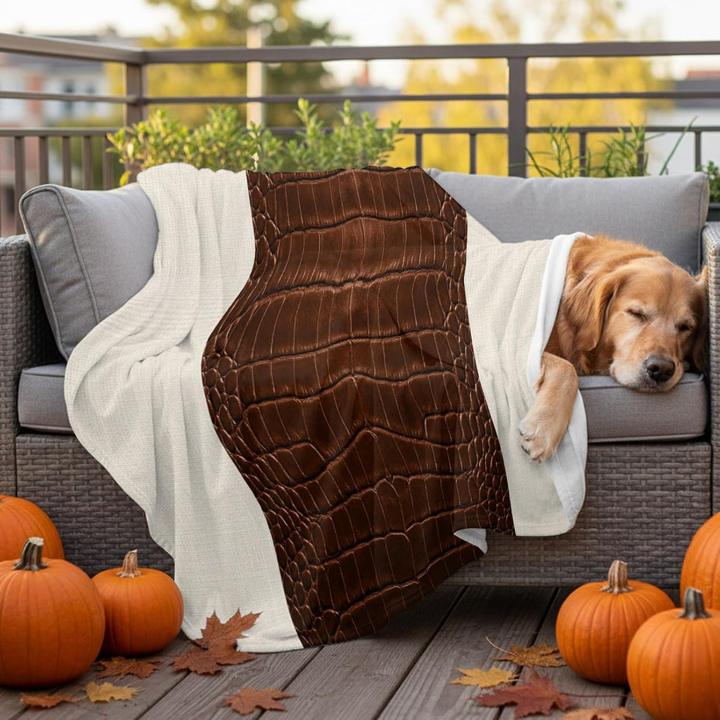 Western Cow-Print Flannel Throw Blanket