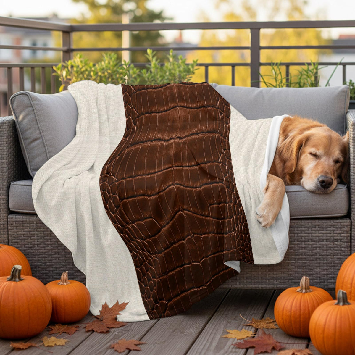 Western Cow-Print Flannel Throw Blanket