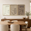 Abstract Geometric Relief Wall Art – Framed Triptych