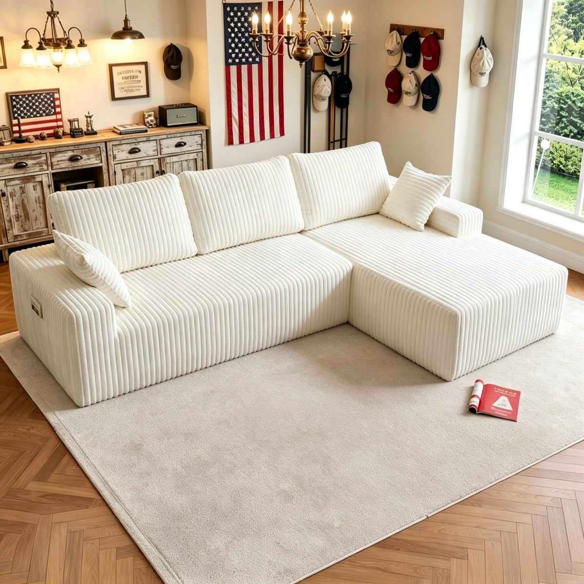 Modular L-Shaped Memory Foam Sectional Sofa