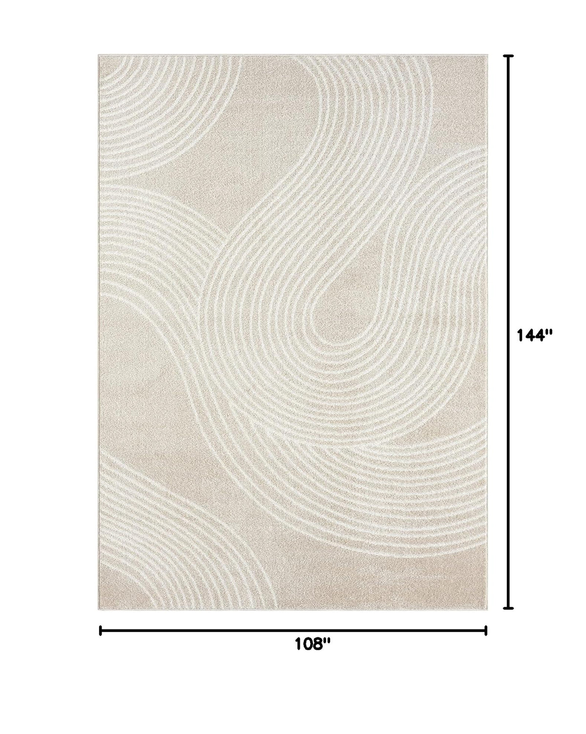 Abani Cream and Black Swirl Area Rug