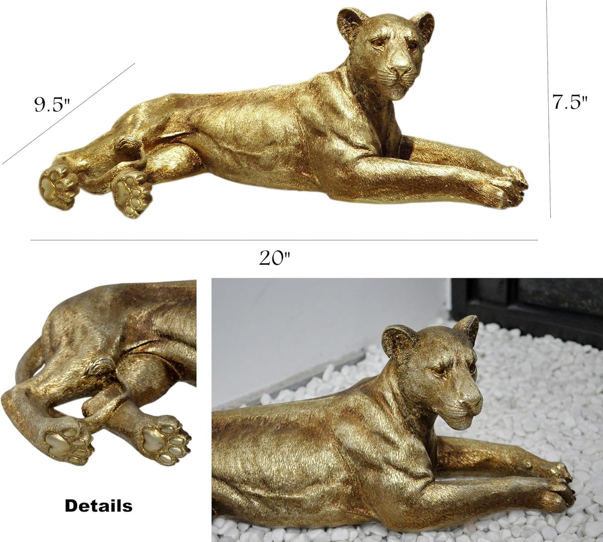 Gold Leopard Sculpture