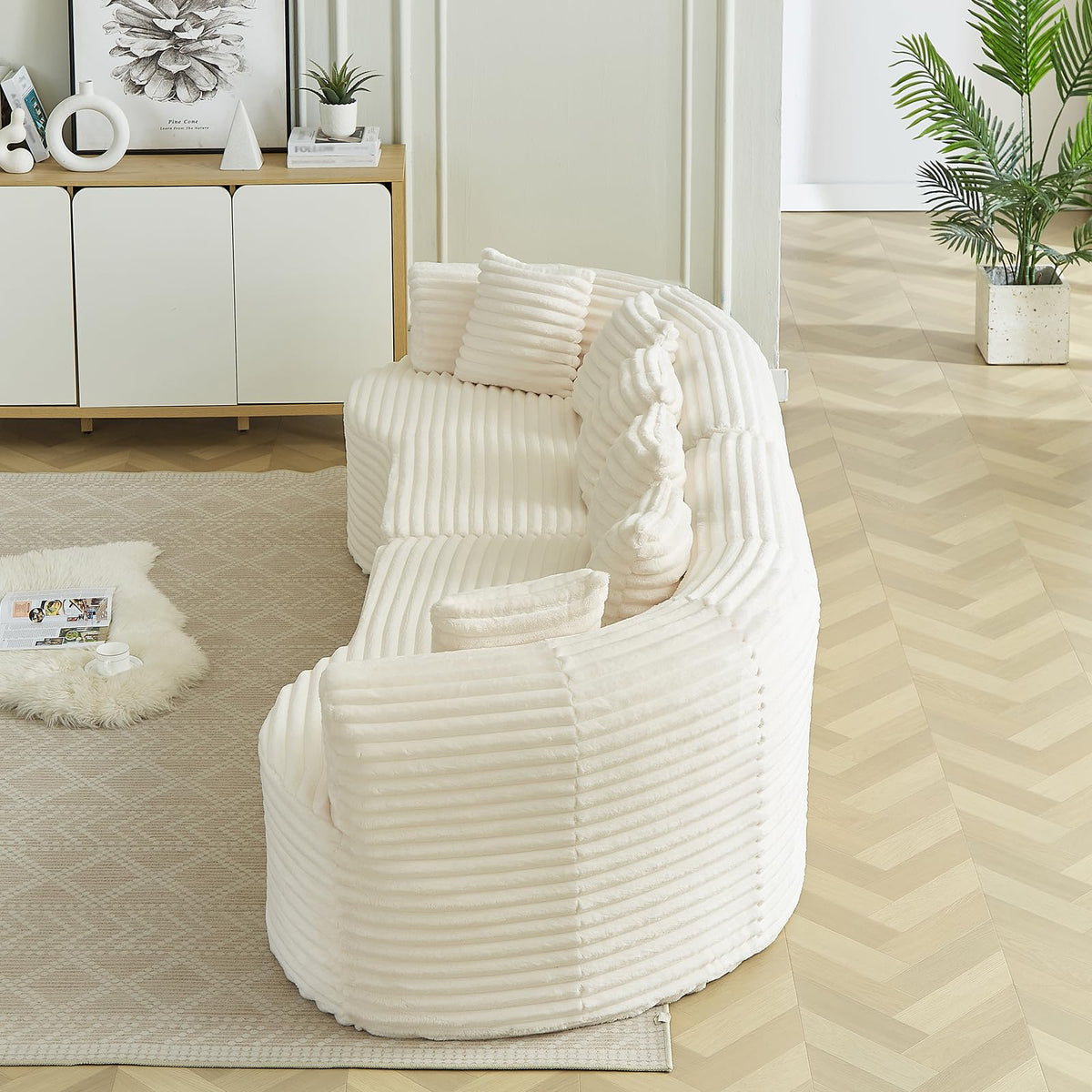 Curved Cloud Sectional Sofa with Pillows