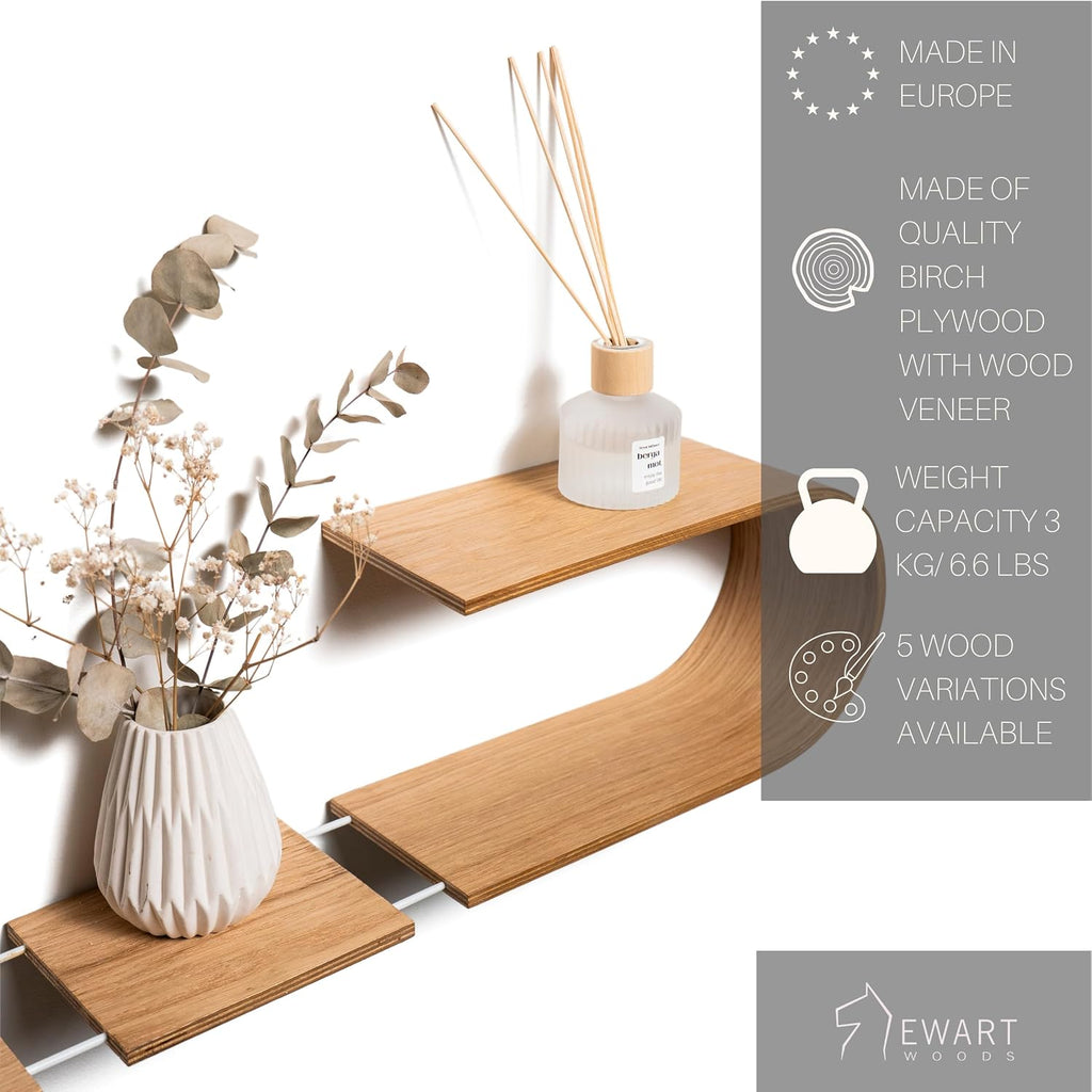 Geometric Oval Floating Wall Shelf