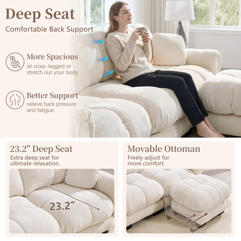 131.5" Modular Cloud Couch