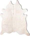 Natural Geneva Cowhide Area Rug, Off-White, 6 ft x 7 ft