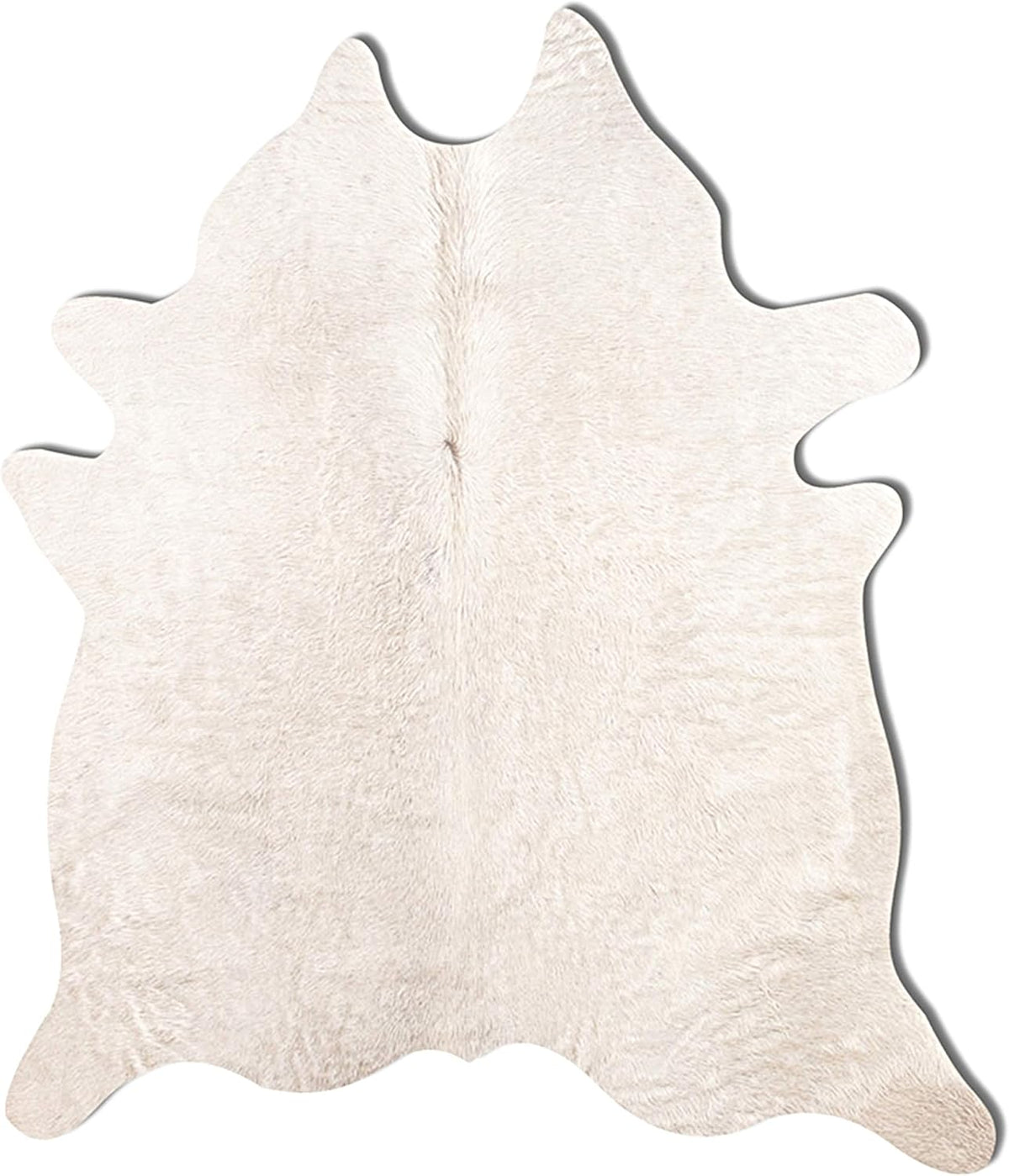 Natural Geneva Cowhide Area Rug, Off-White, 6 ft x 7 ft