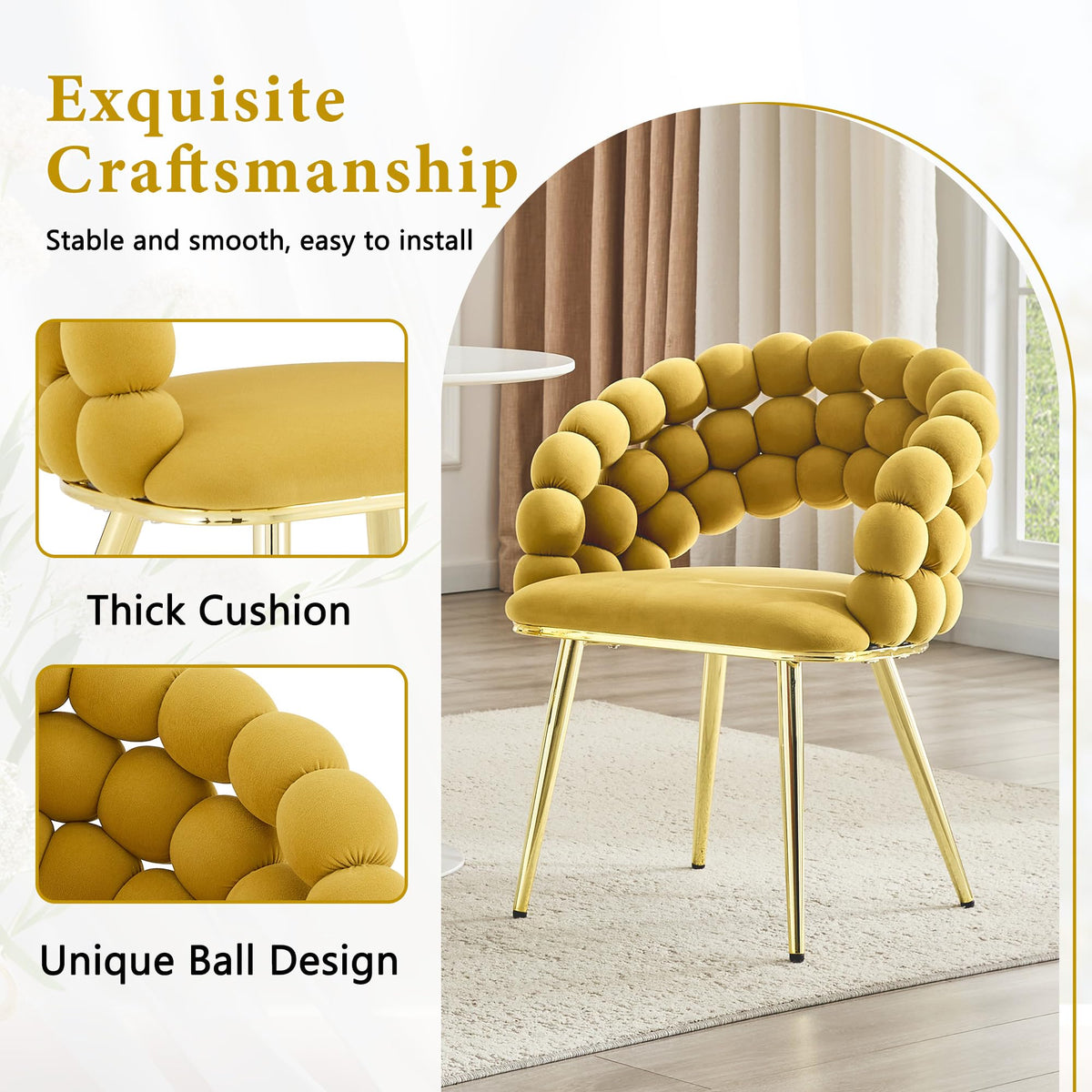 Bubble-Back Velvet Dining Chairs