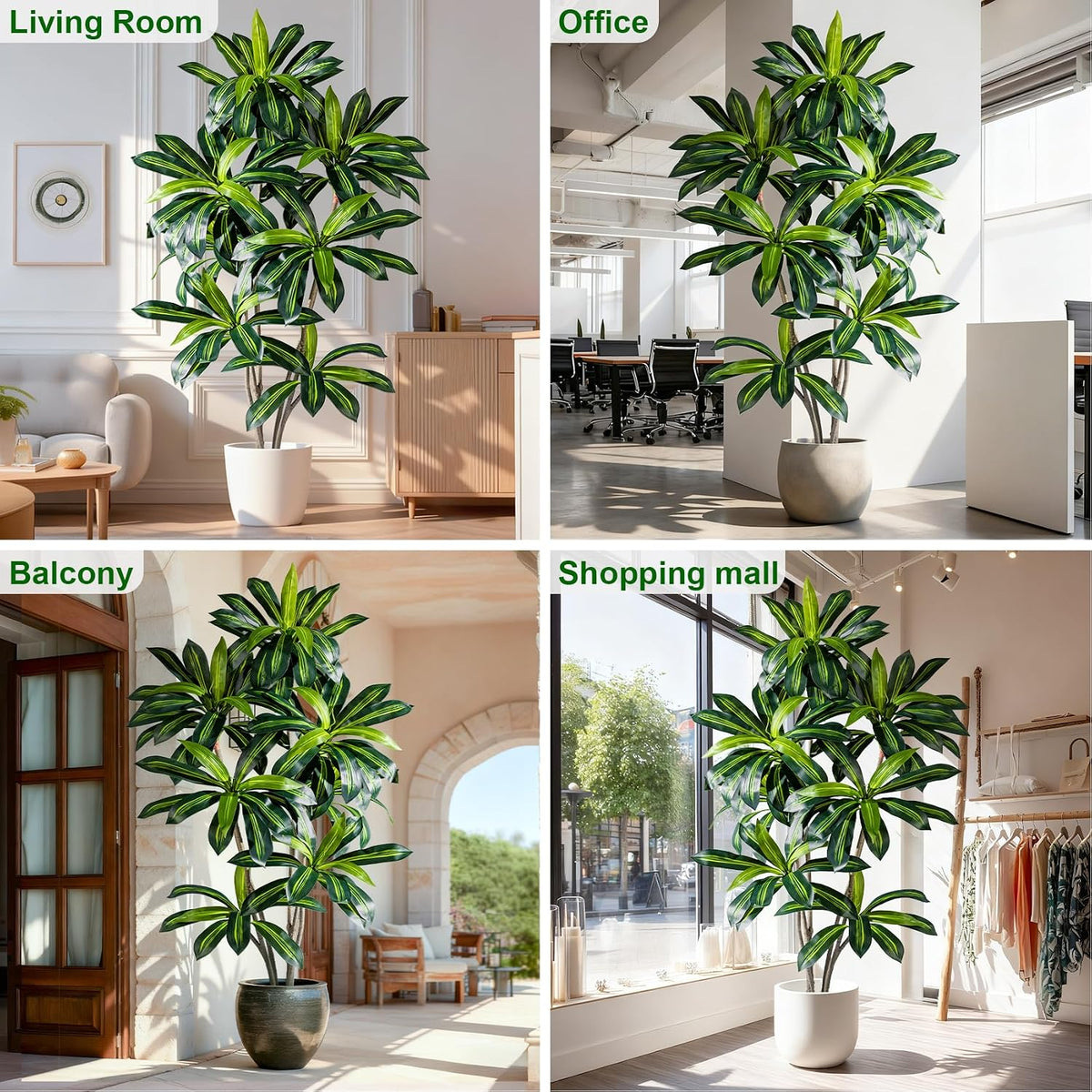 Faux Tree with White Planter