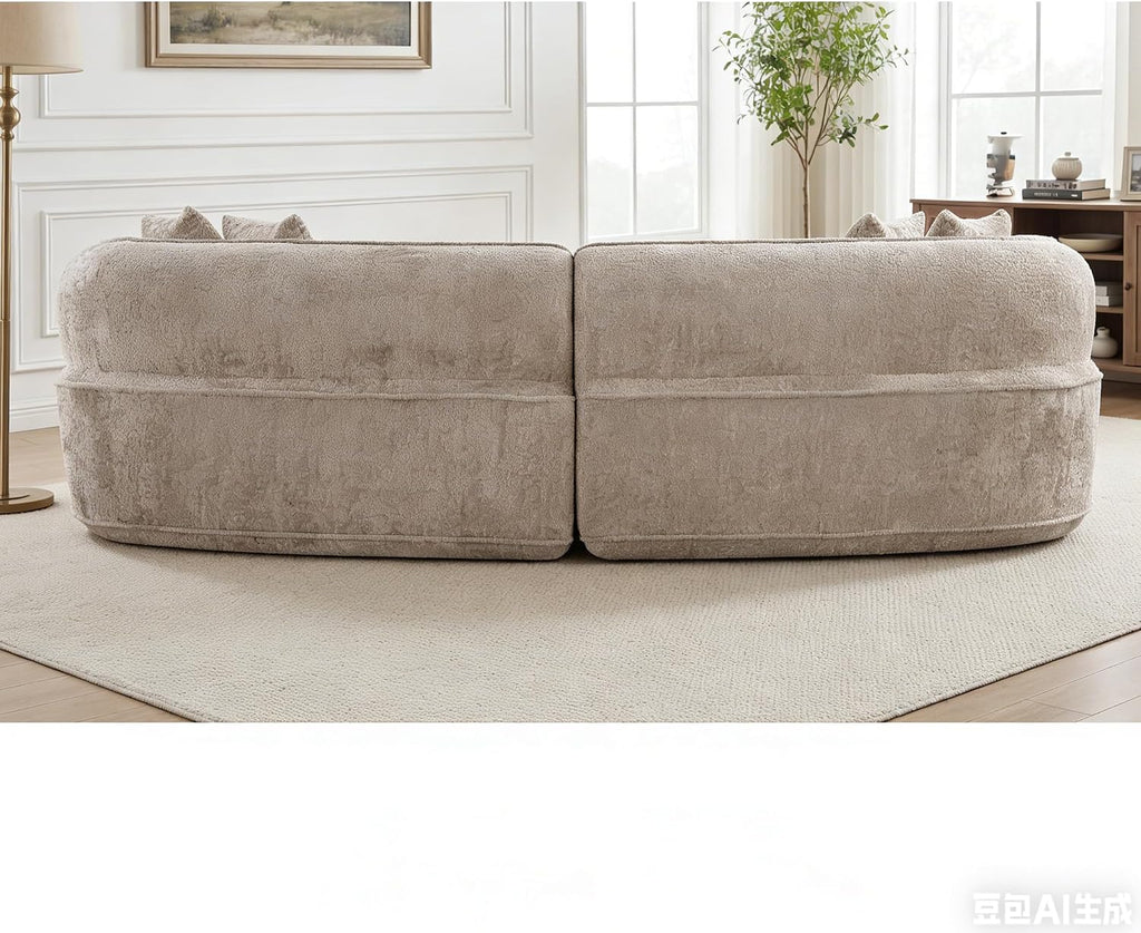 Curved Cloud Sectional Sofa with Pillows