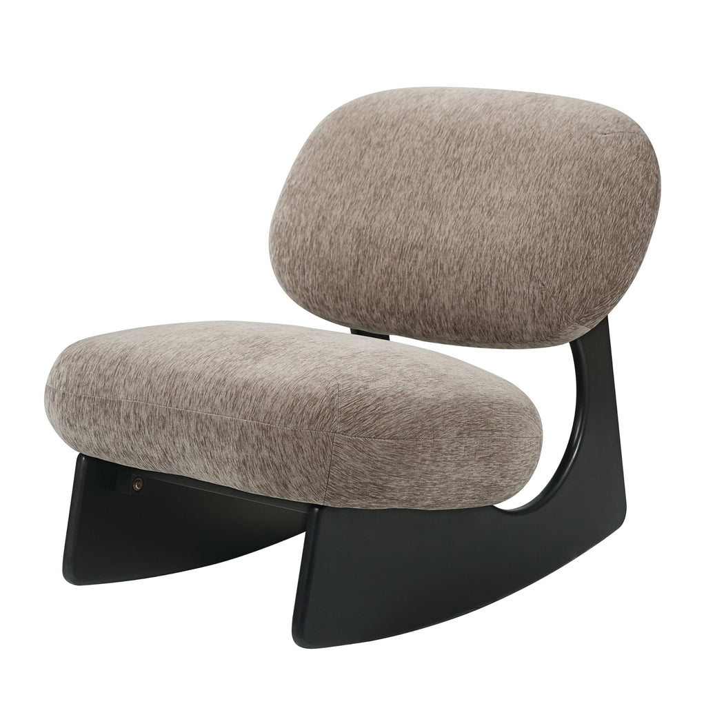 Merax Modern Rocking Chair Accent Glider Chair, Dark Brown