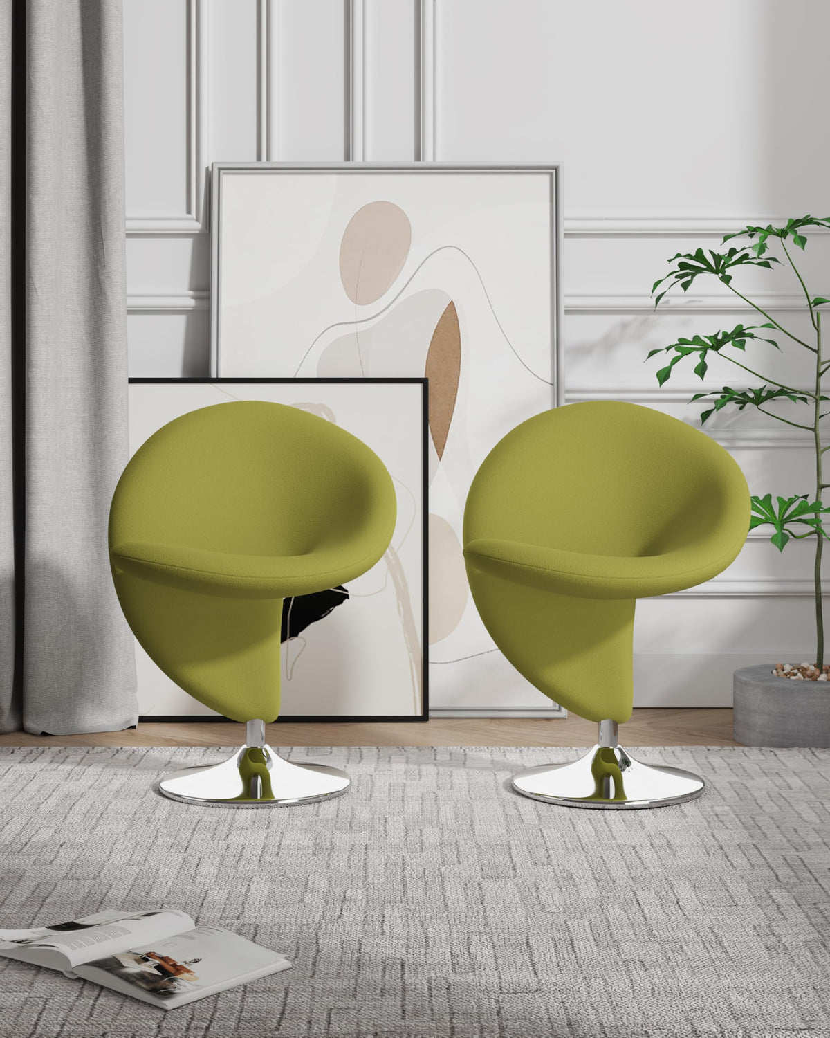 Manhattan Comfort Curl Swivel Accent Chair