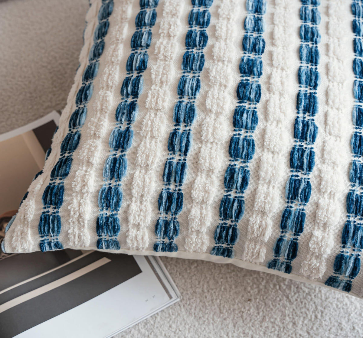 Striped Chenille Pillow Covers