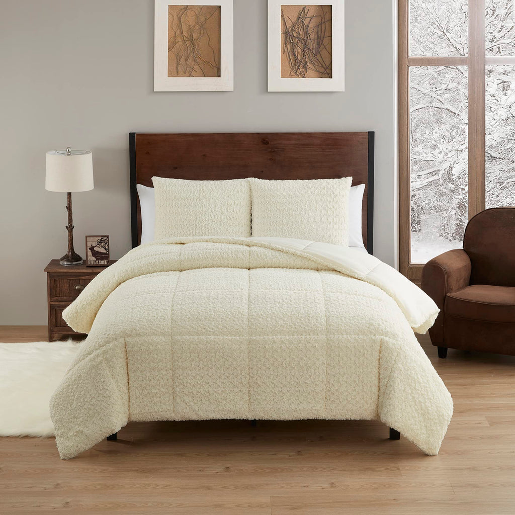 King Size Comforter Set 3 Piece Animal Faux Fur Ultra Soft Bedding Collection with