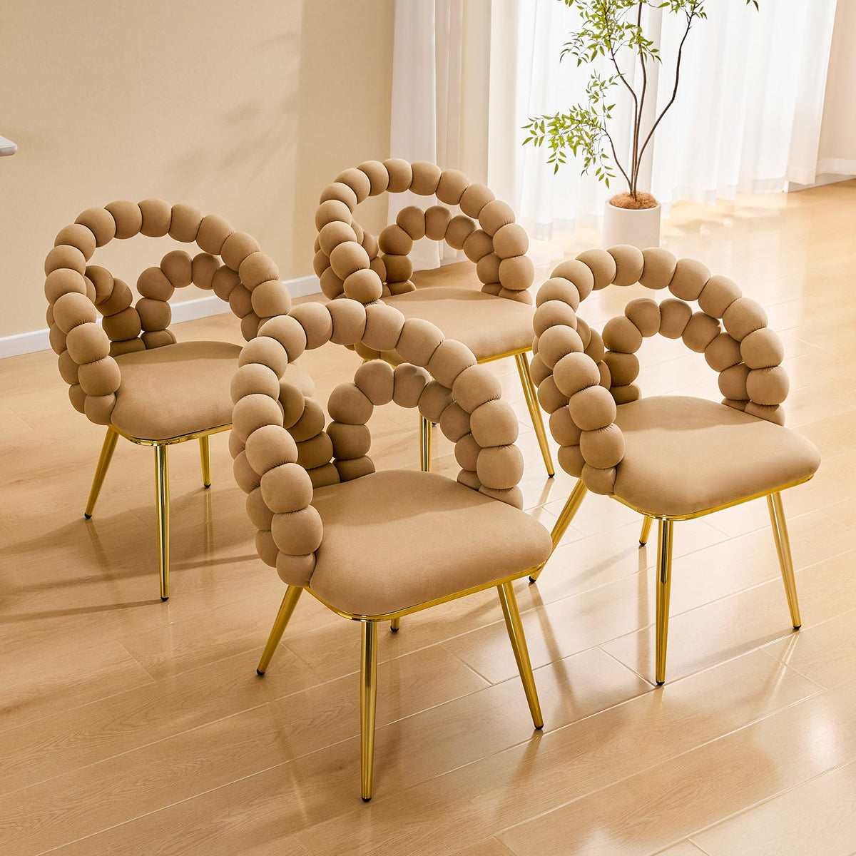 Bubble-Back Velvet Dining Chairs