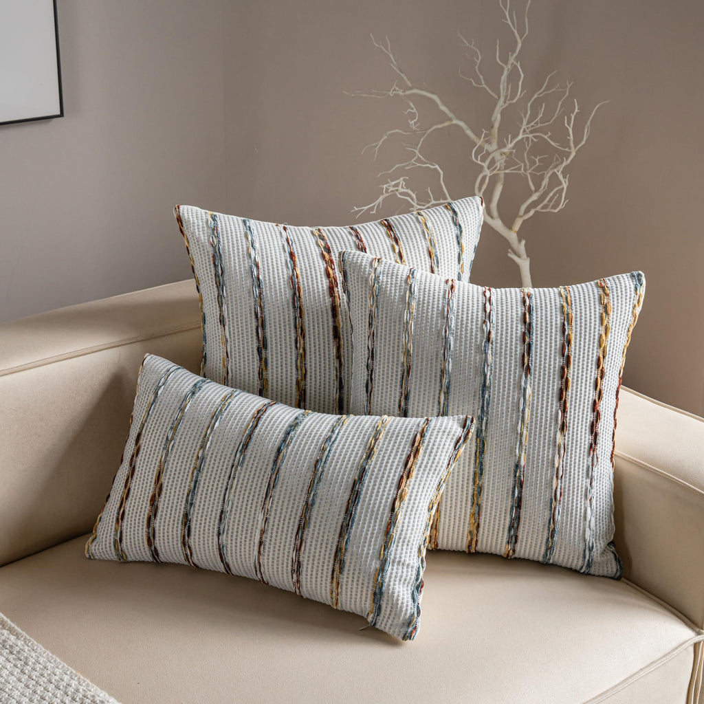Striped Chenille Pillow Covers