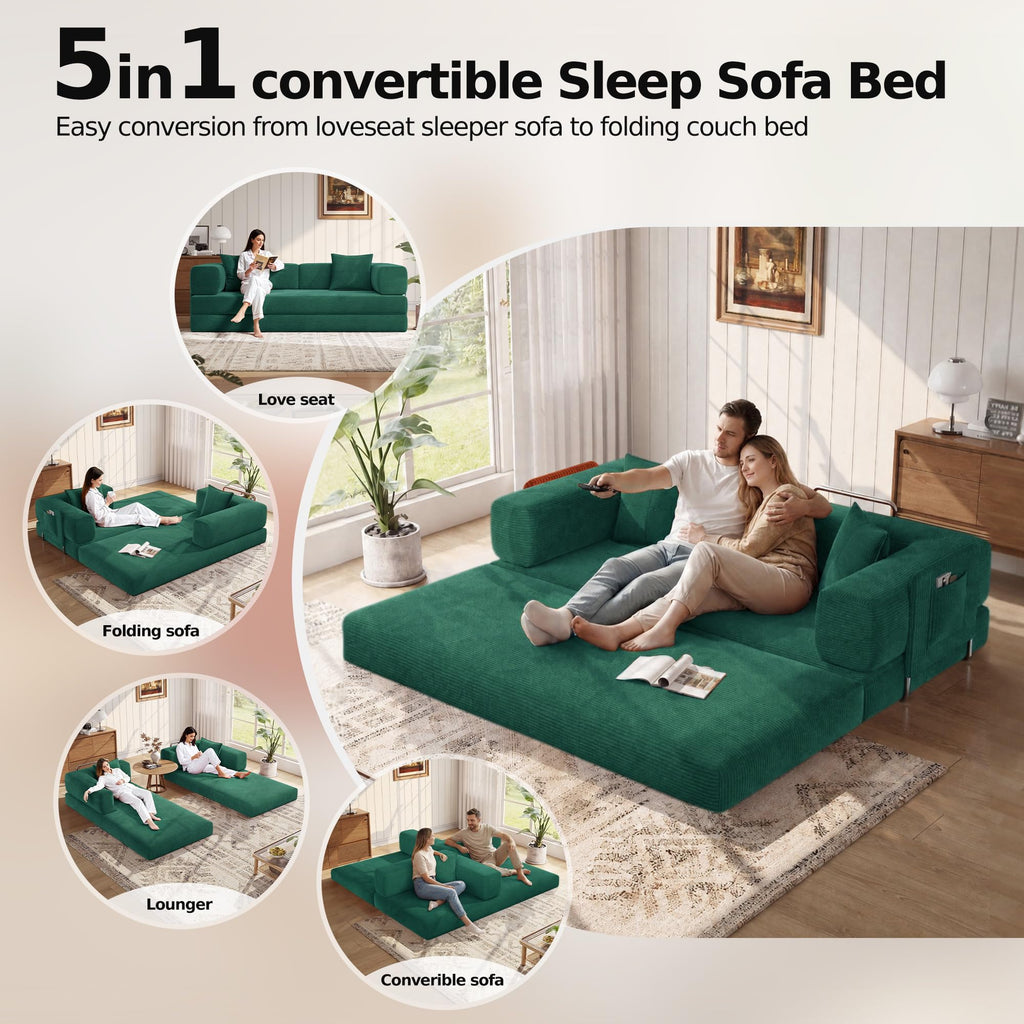 78.8'' Futon Sofa Bed, Boneless Couches for Living Room