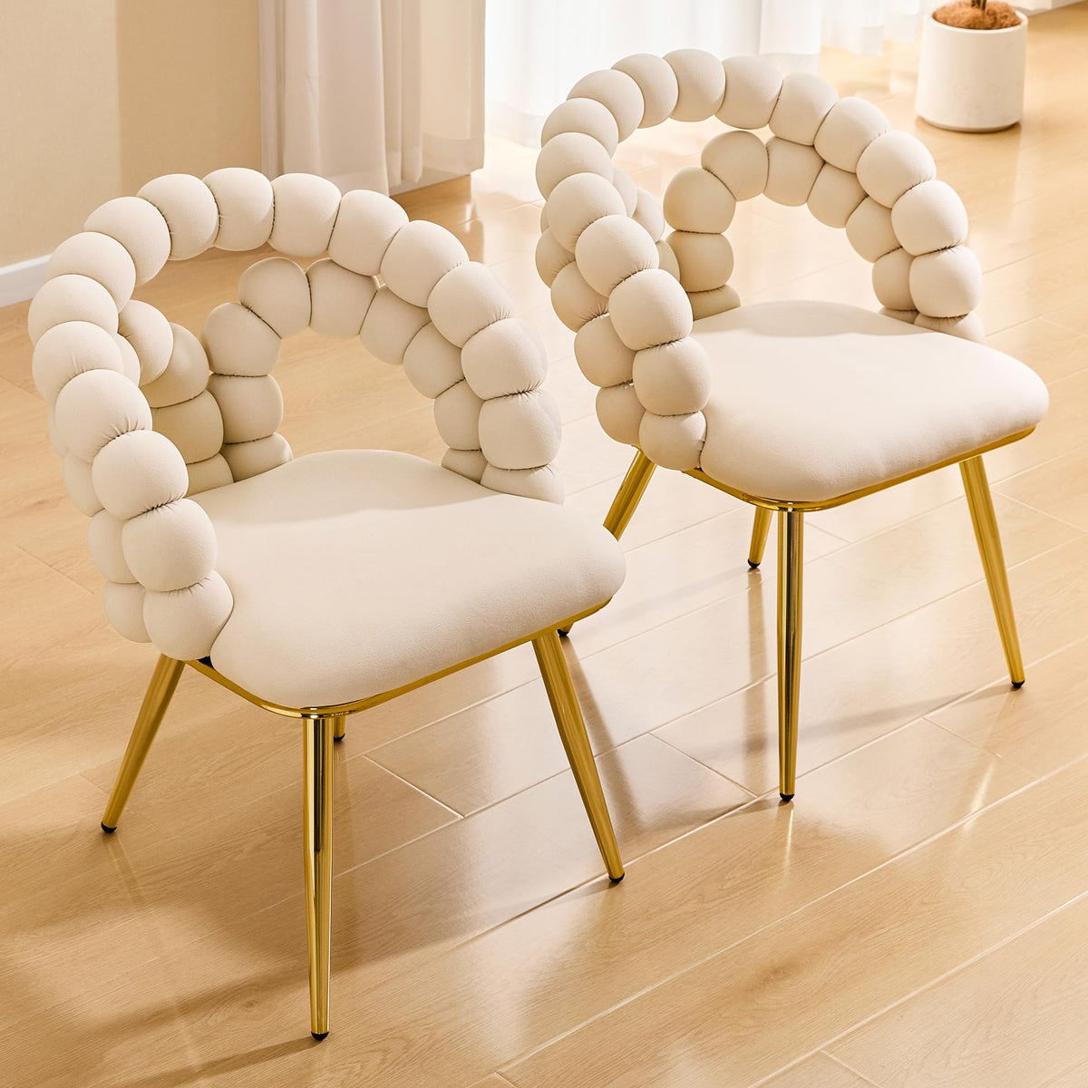 Bubble-Back Velvet Dining Chairs