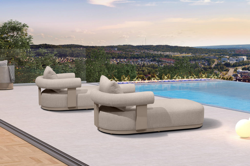 PURPLE LEAF Chaise Lounge 2 Pieces with Cushion and Pillow, Armrest, White