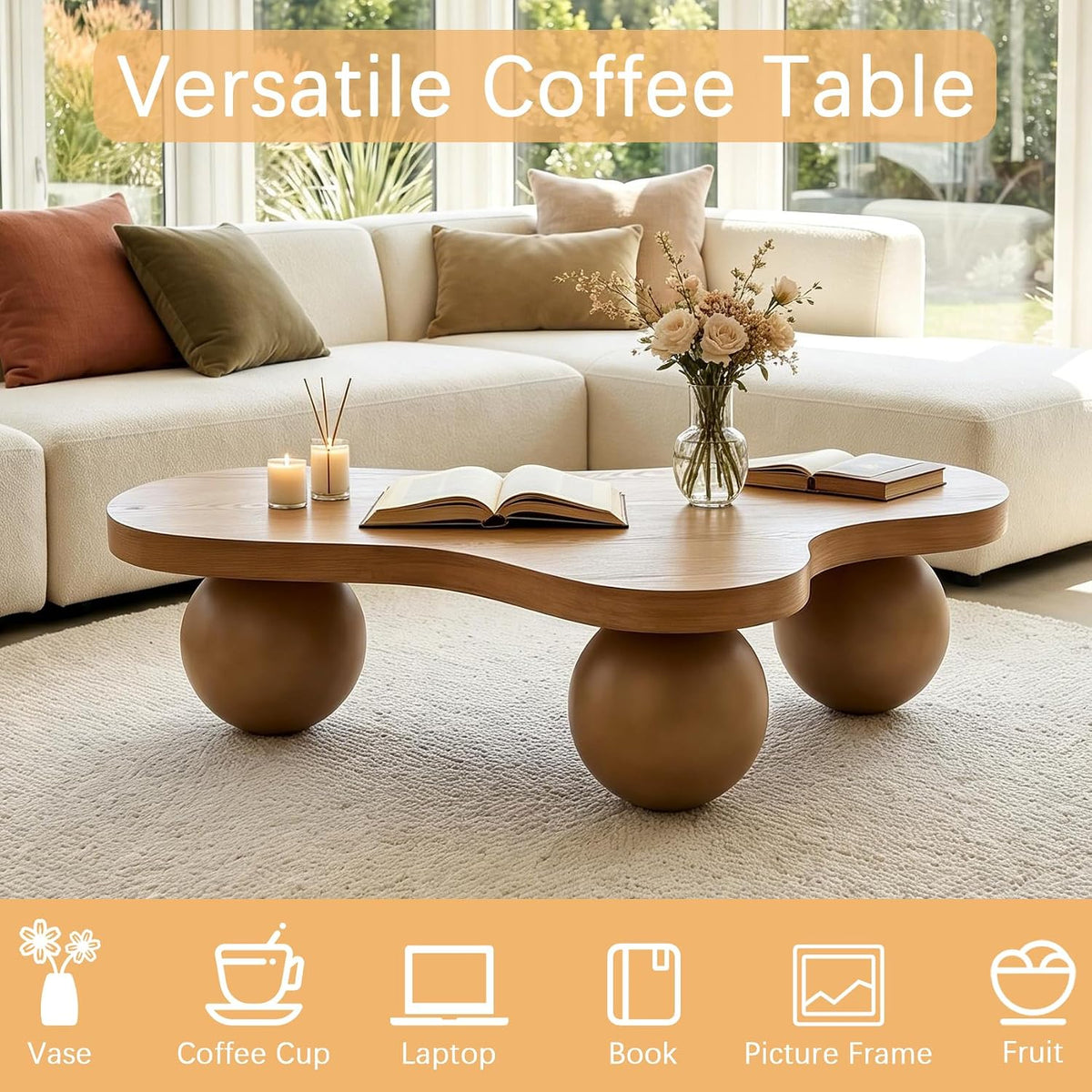 Cloud Coffee Table with Ball Legs