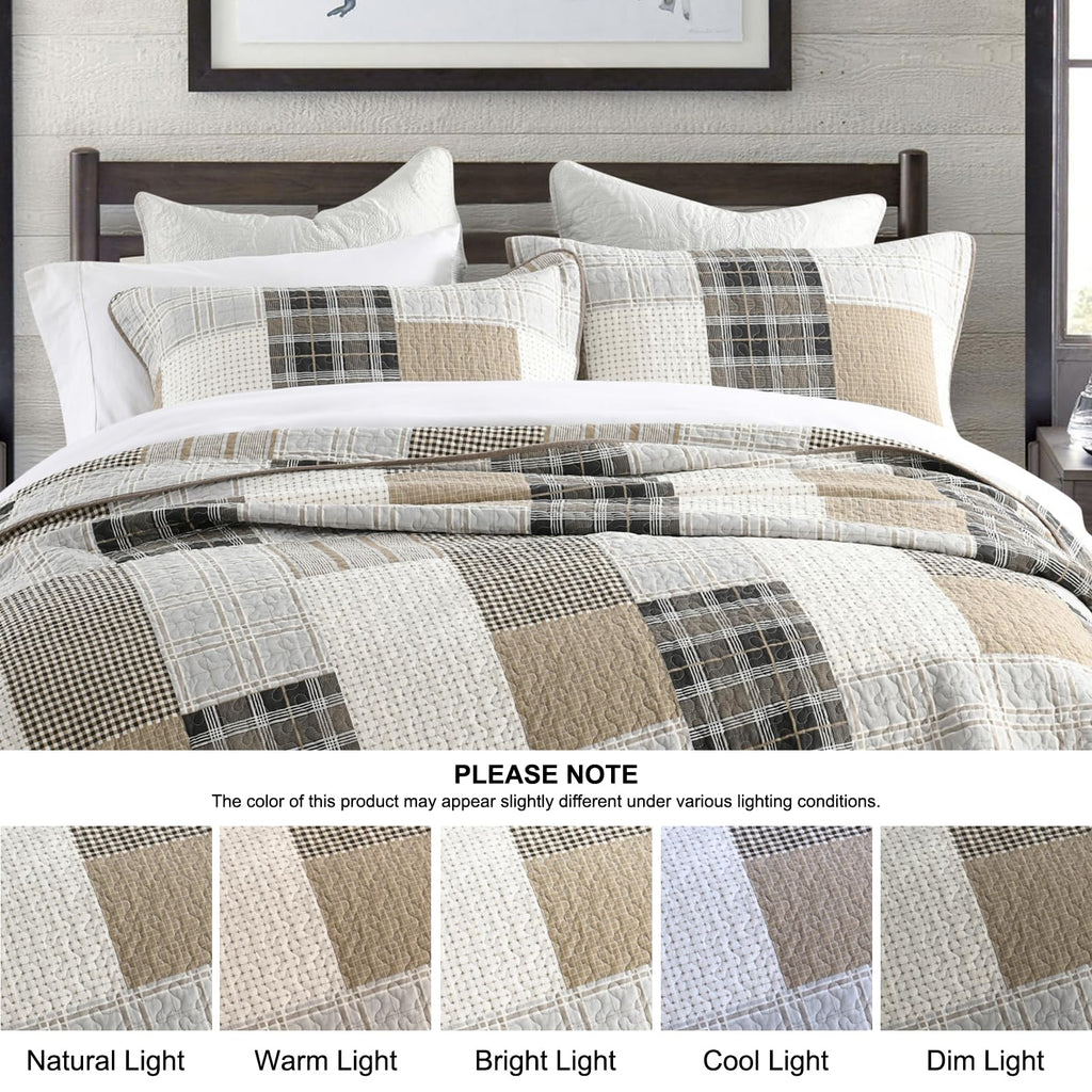 PANGUSHAN 100% Cotton Quilt Set Queen Size
