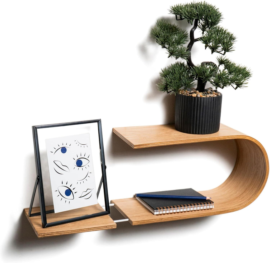 Geometric Oval Floating Wall Shelf