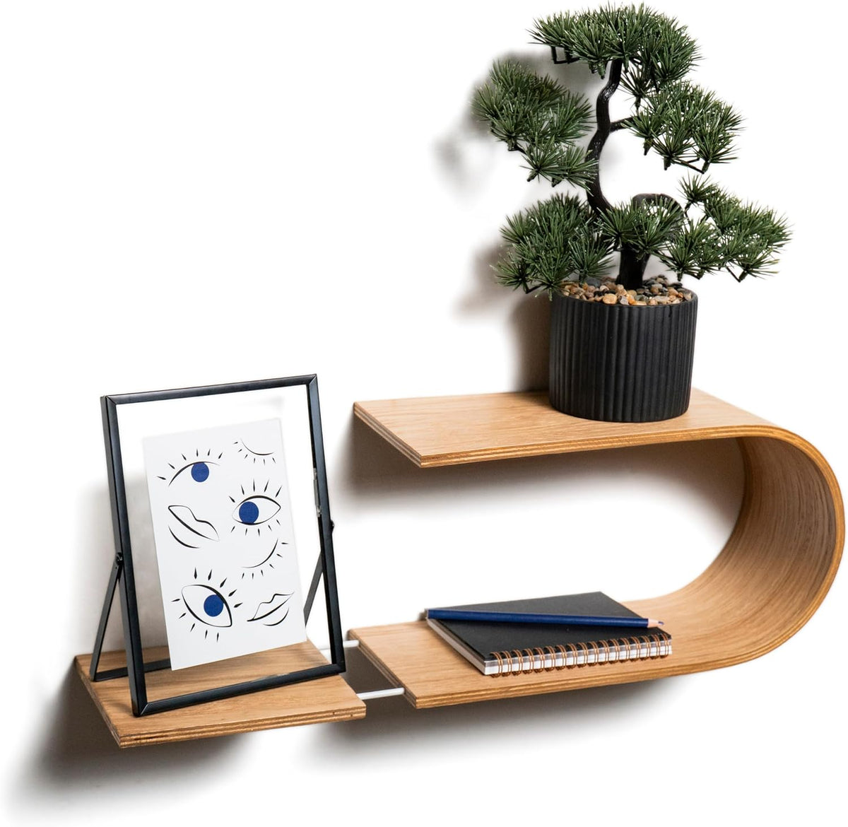 Geometric Oval Floating Wall Shelf