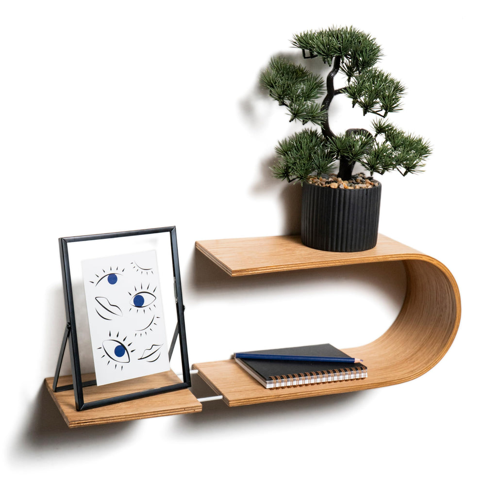 Geometric Oval Floating Wall Shelf