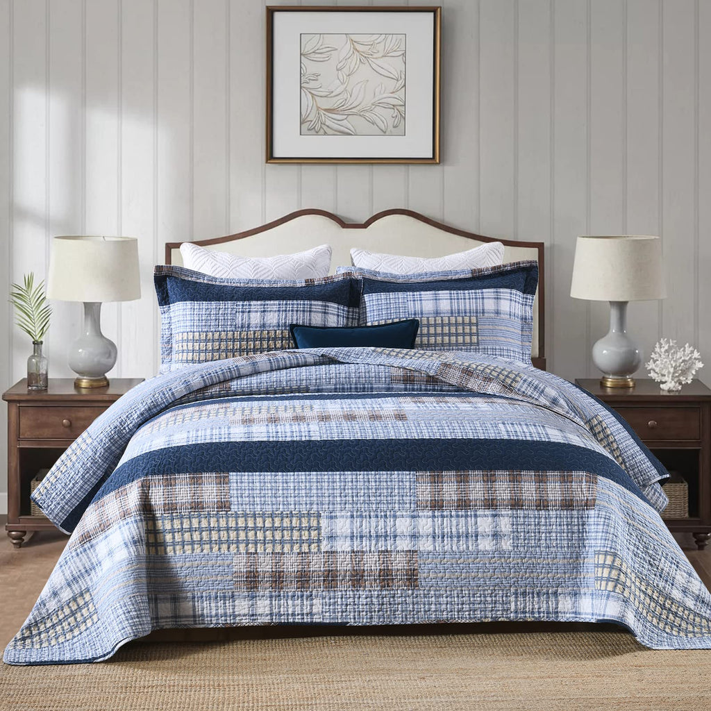 PANGUSHAN 100% Cotton Quilt Set Queen Size