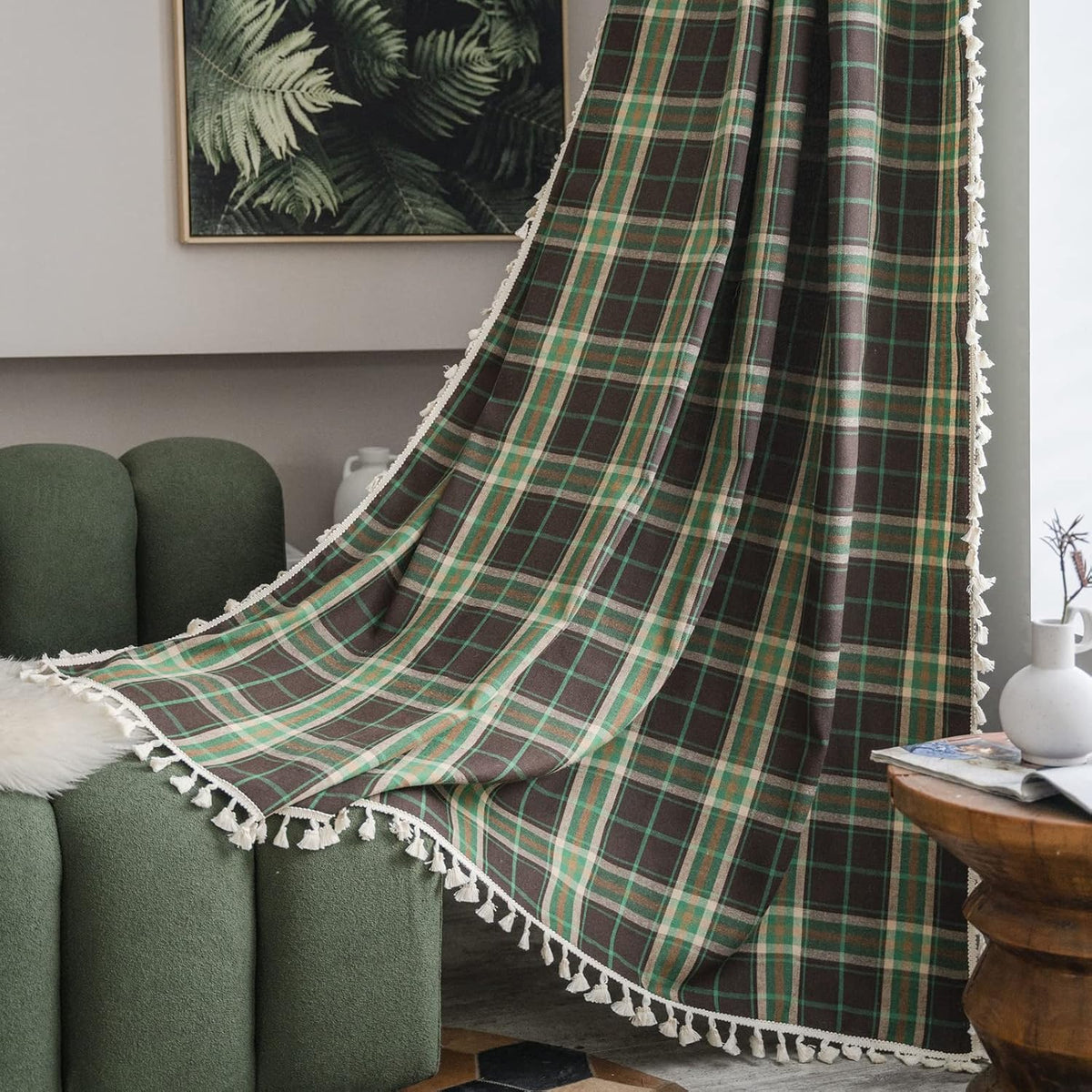 Boho Tassel Rod-Pocket Curtain Panel