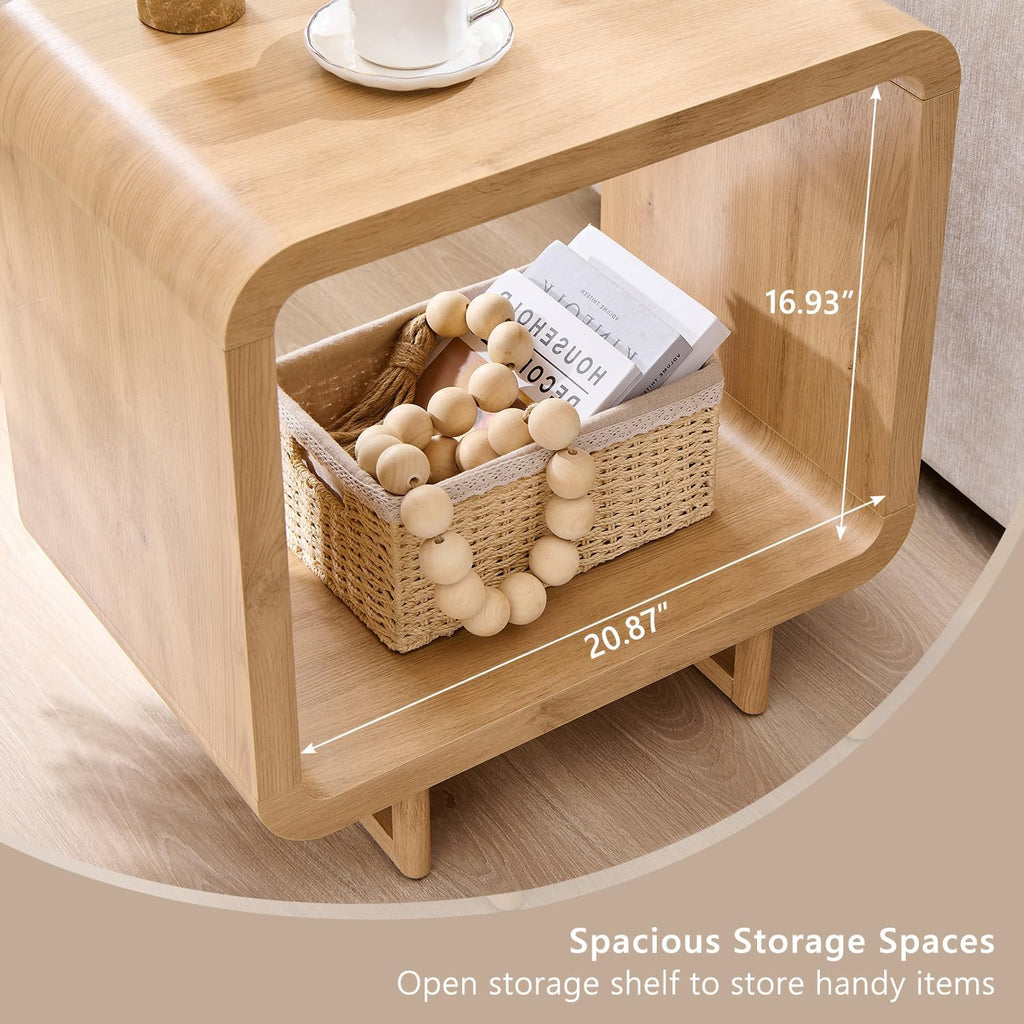 Curved Two-Tier End Table