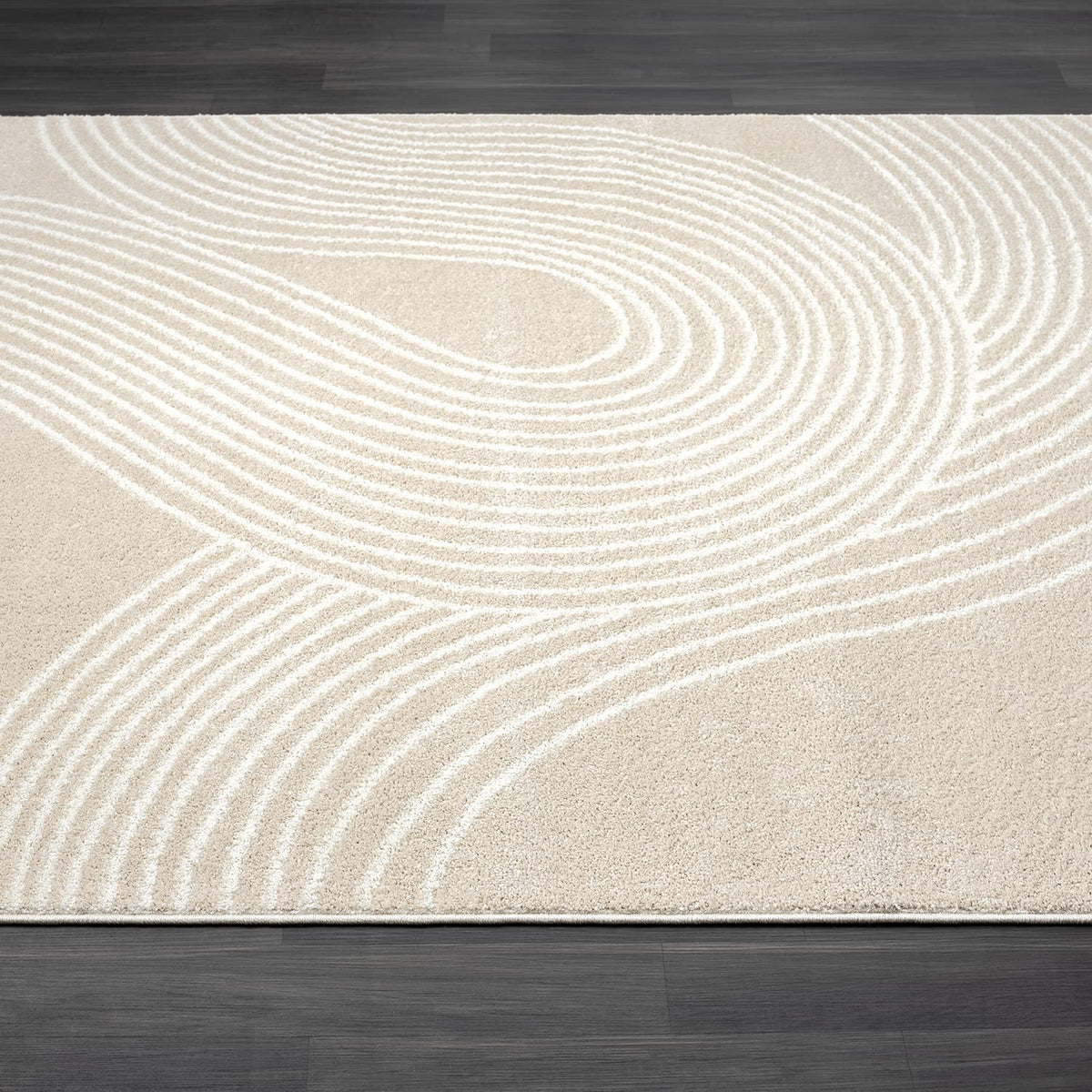 Abani Cream and Black Swirl Area Rug