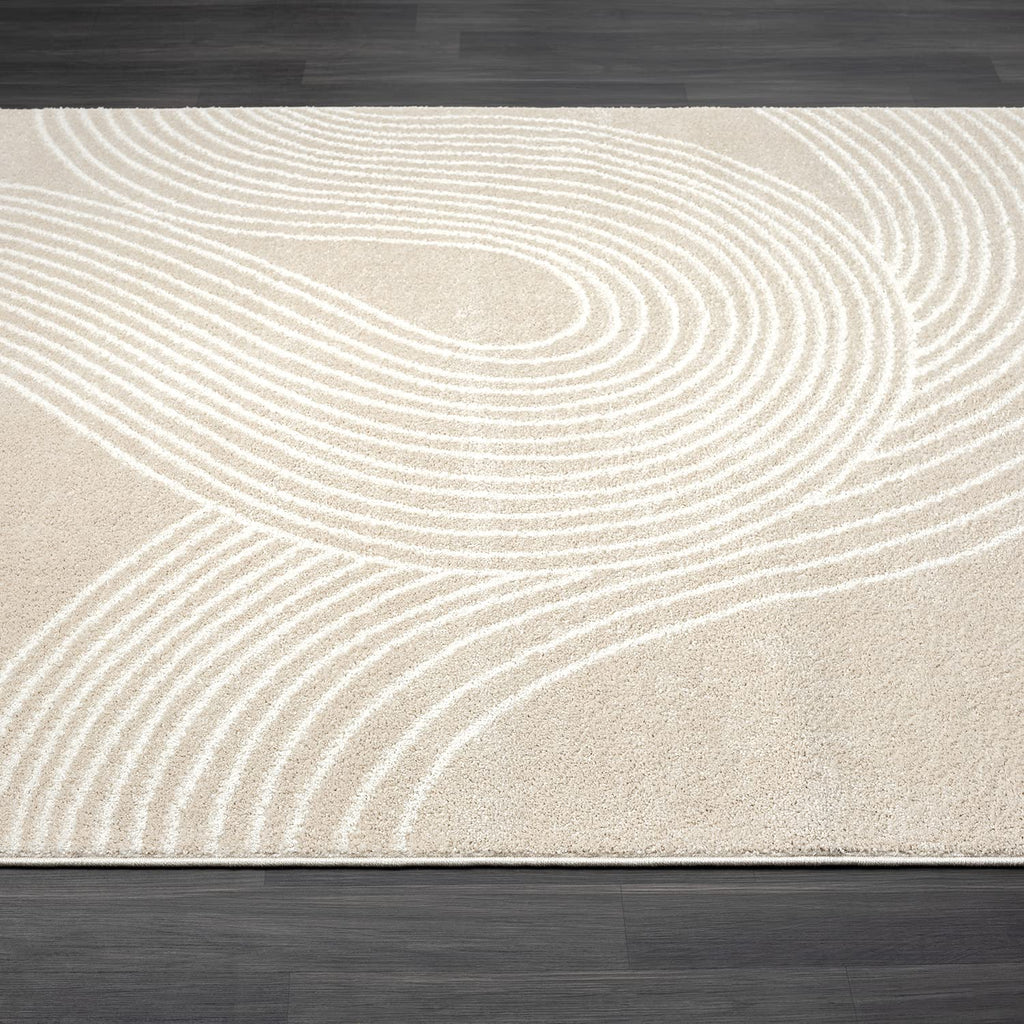 Abani Cream and Black Swirl Area Rug
