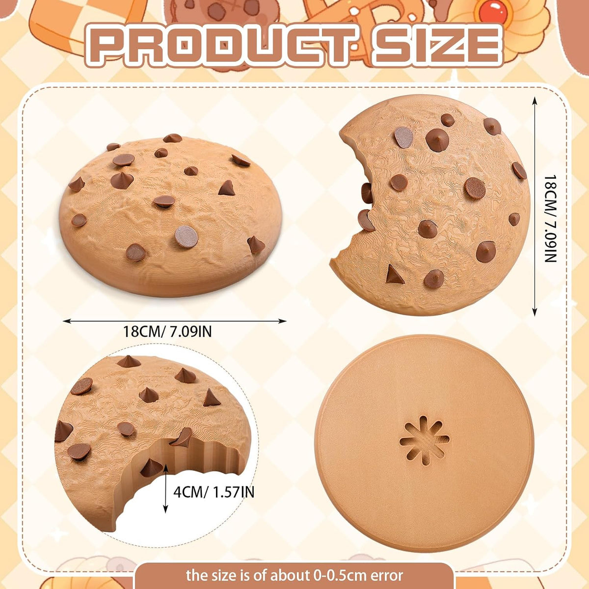 Chocolate Chip Cookie 3D Wall Art, Set of Two