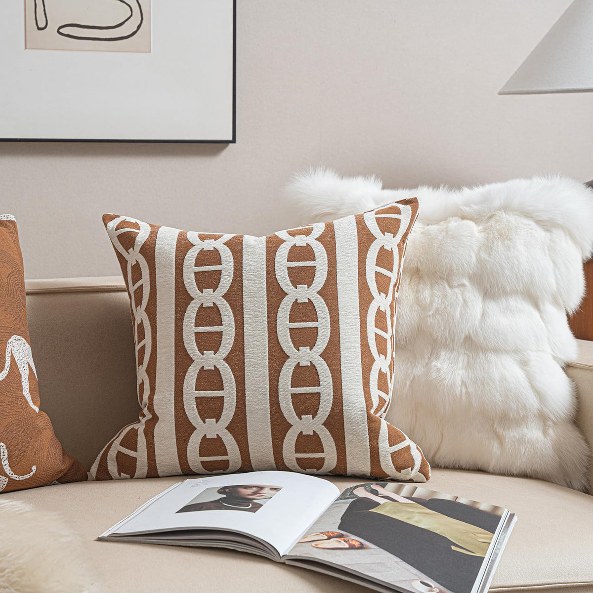 Croker Horse New 20x20'' inches Throw Pillow Cushion Covers - Paradise Orange Color