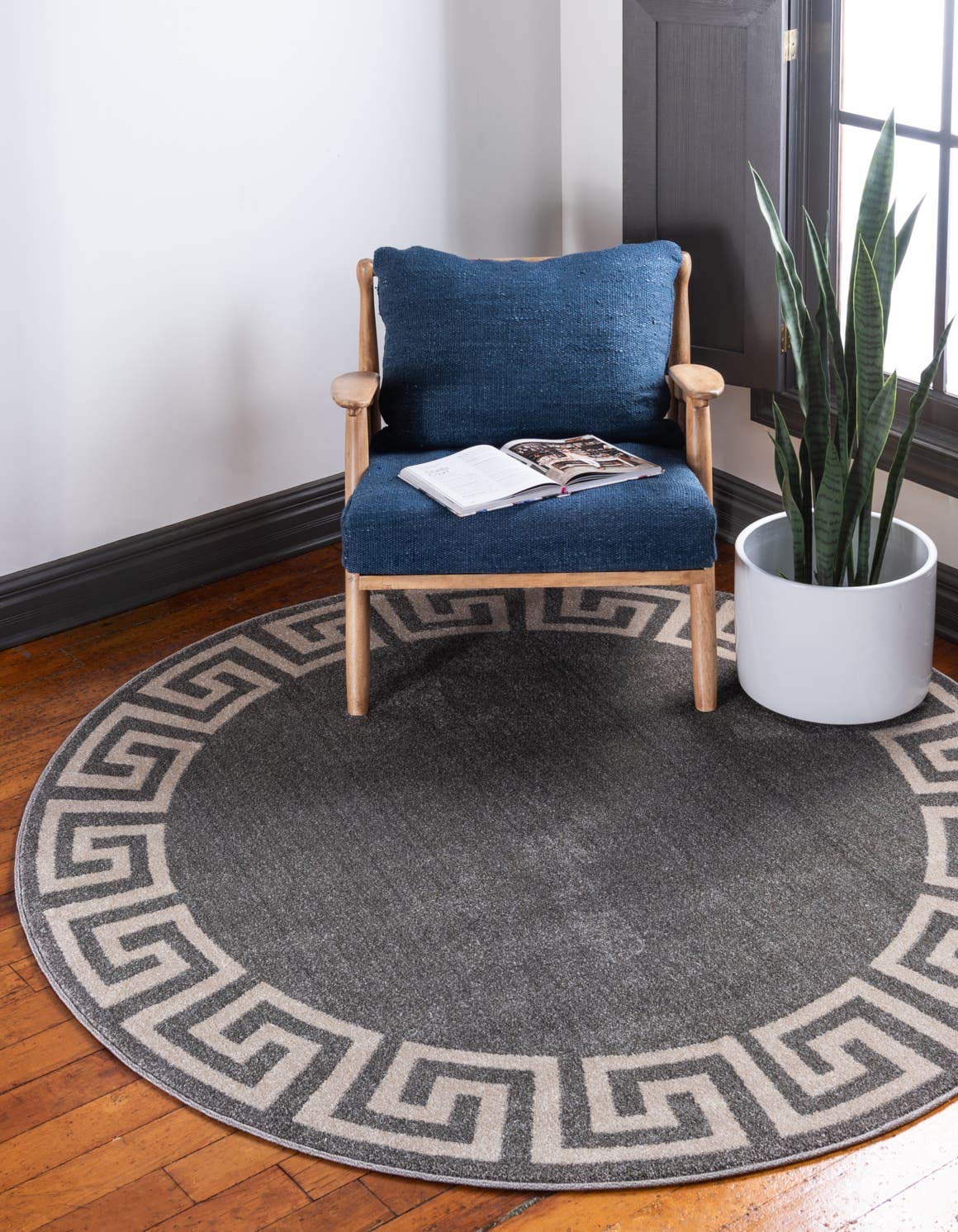 Unique Loom Athens Collection Classic Geometric Modern Border Design Area Rug
