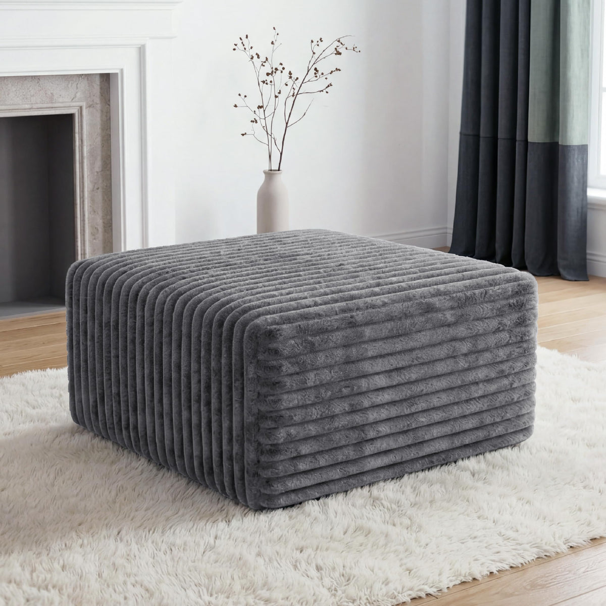 Modular Boneless Loveseat Sectional Cloud Sofa Comfy Deep Seat Corduroy Small Couch
