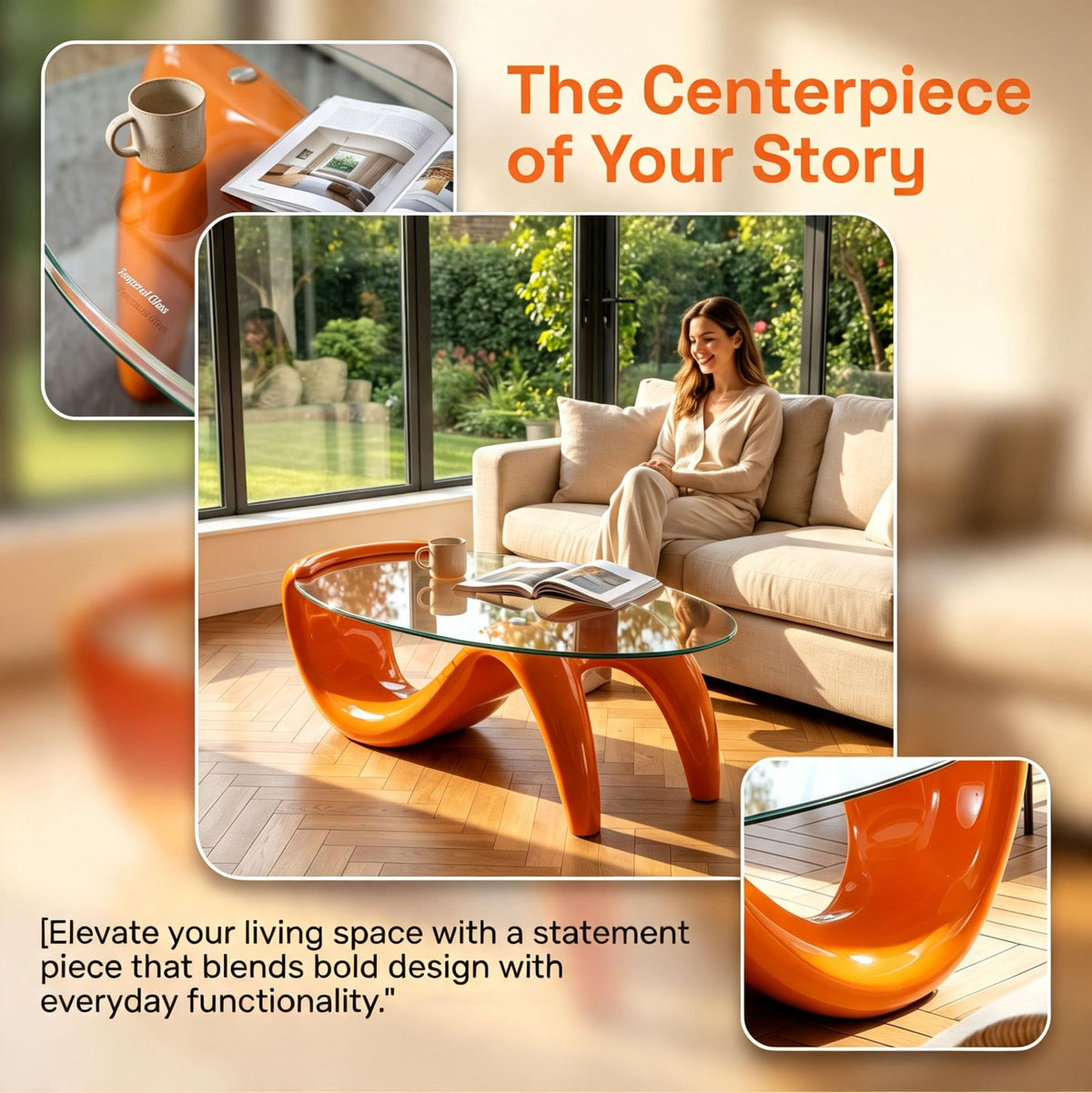 Oval Glass Coffee Table