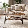 Triangle Coffee Table with Storage Shelf
