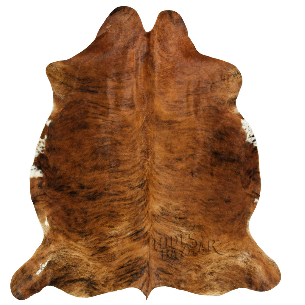 HIDES BAZAAR Brown Brindle Cowhide Rug 5x7 ft, Real Hair on Hide Area Rug