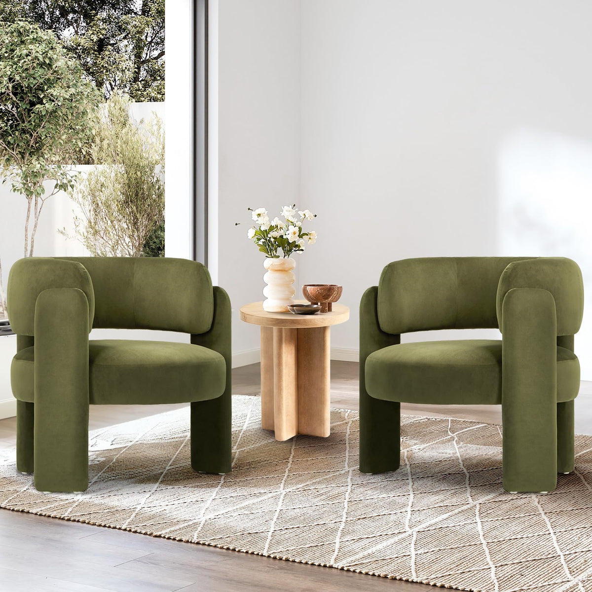 COLAMY Modern Velvet Accent Chairs Set of 2