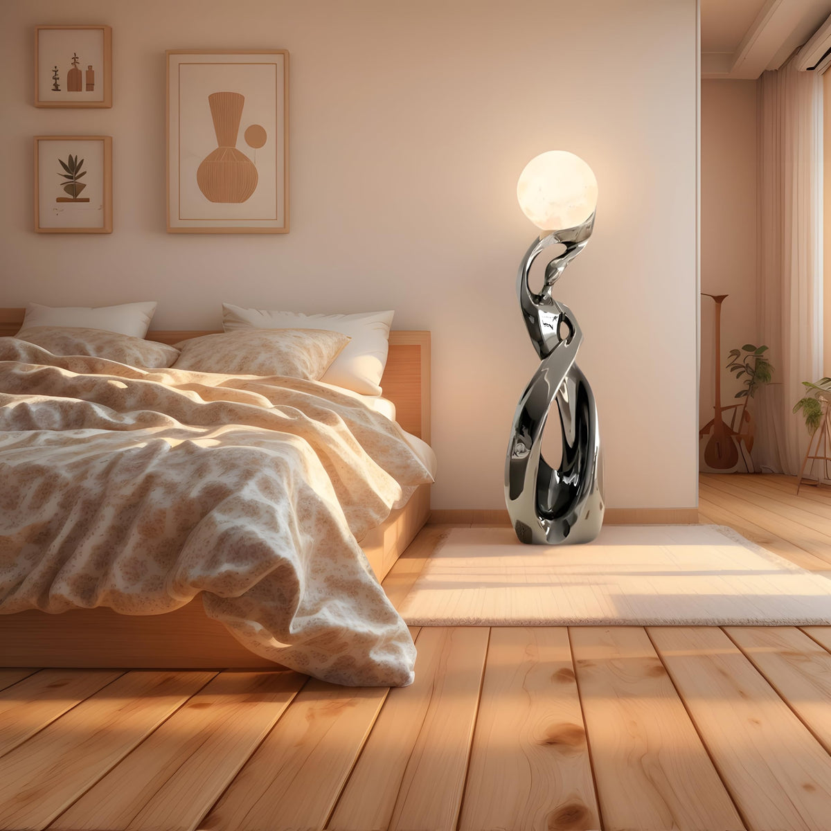 Art Deco Moon Globe Floor Lamp