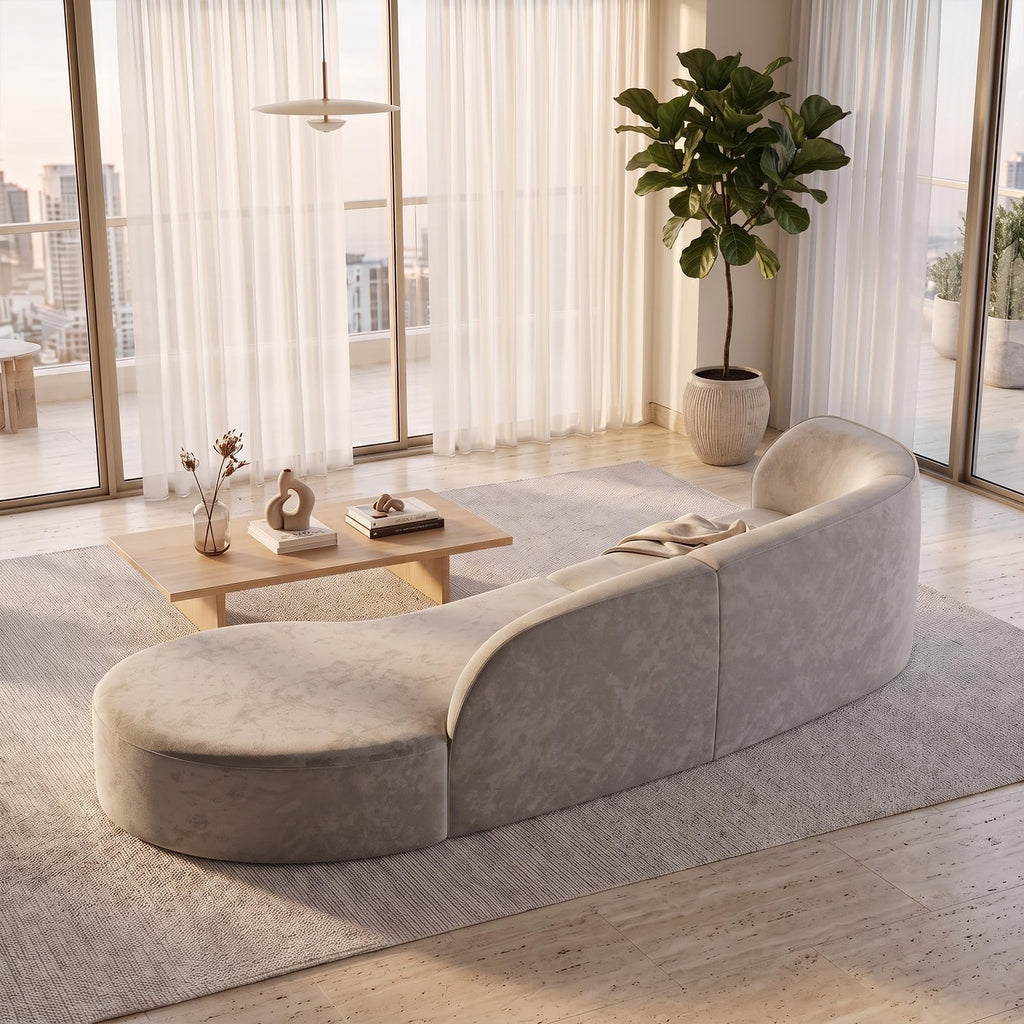 110 Inch Sectional Sofa with Deep Seat Right