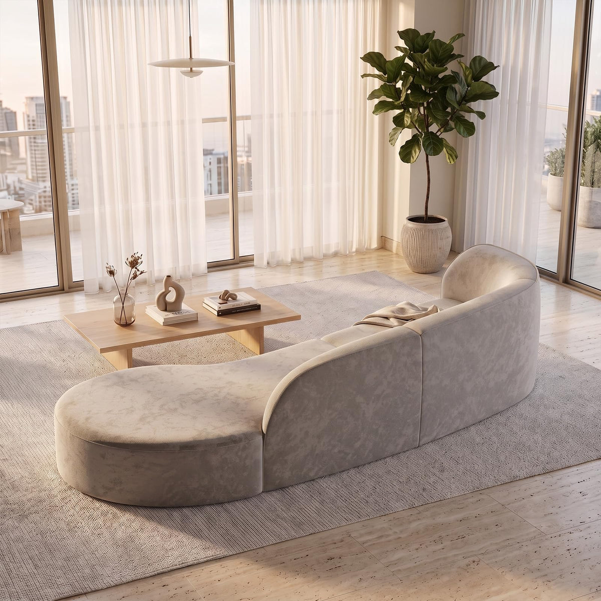 110 Inch Sectional Sofa with Deep Seat Right