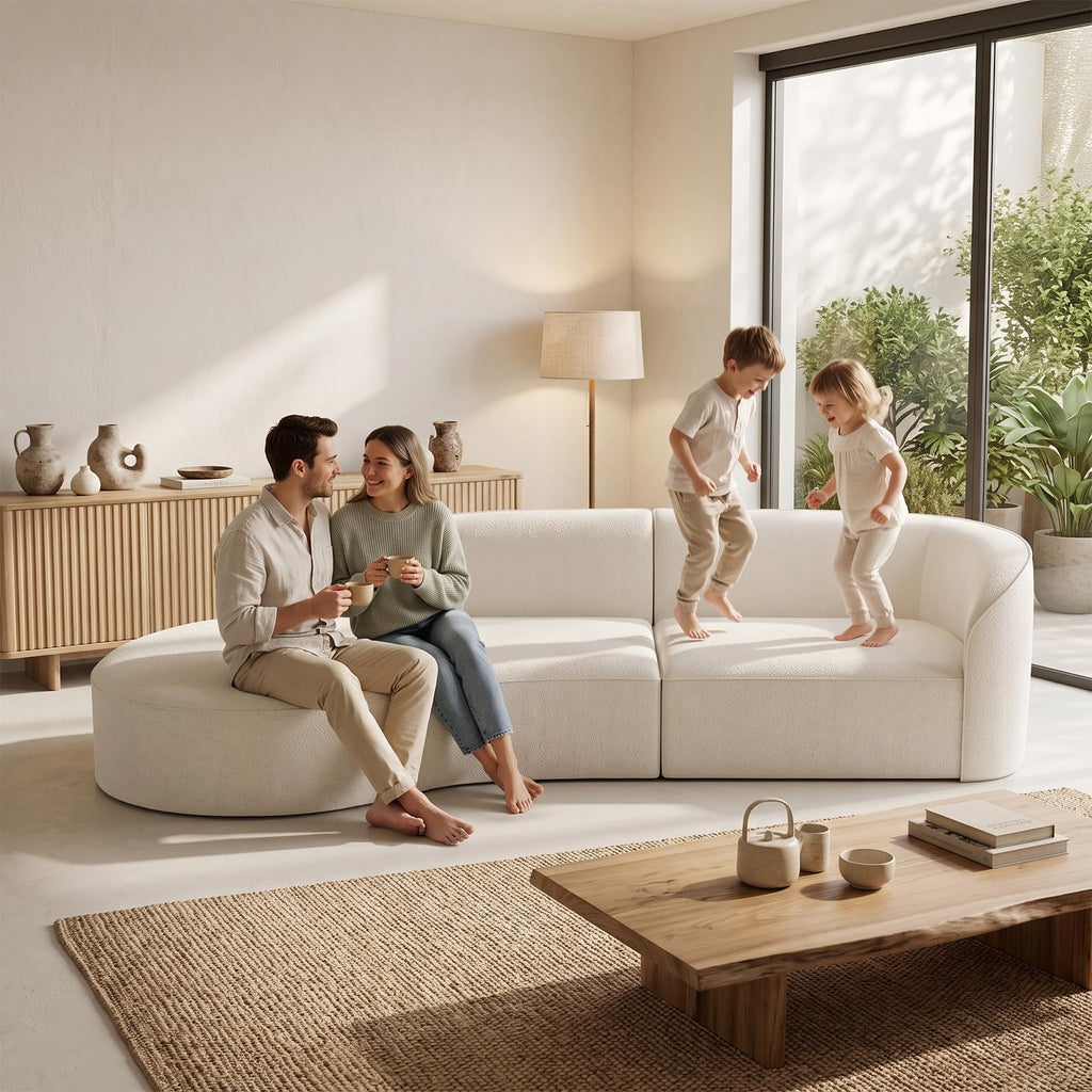 110 Inch Sectional Sofa with Deep Seat Right