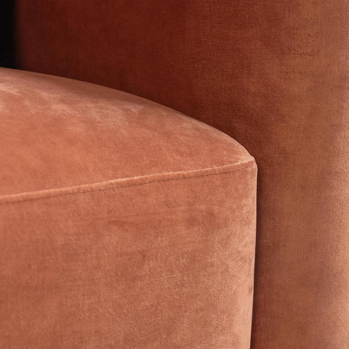 Acanva Mellow Modern Tight Curved Back Velvet Sofa, 4 Seater Modular