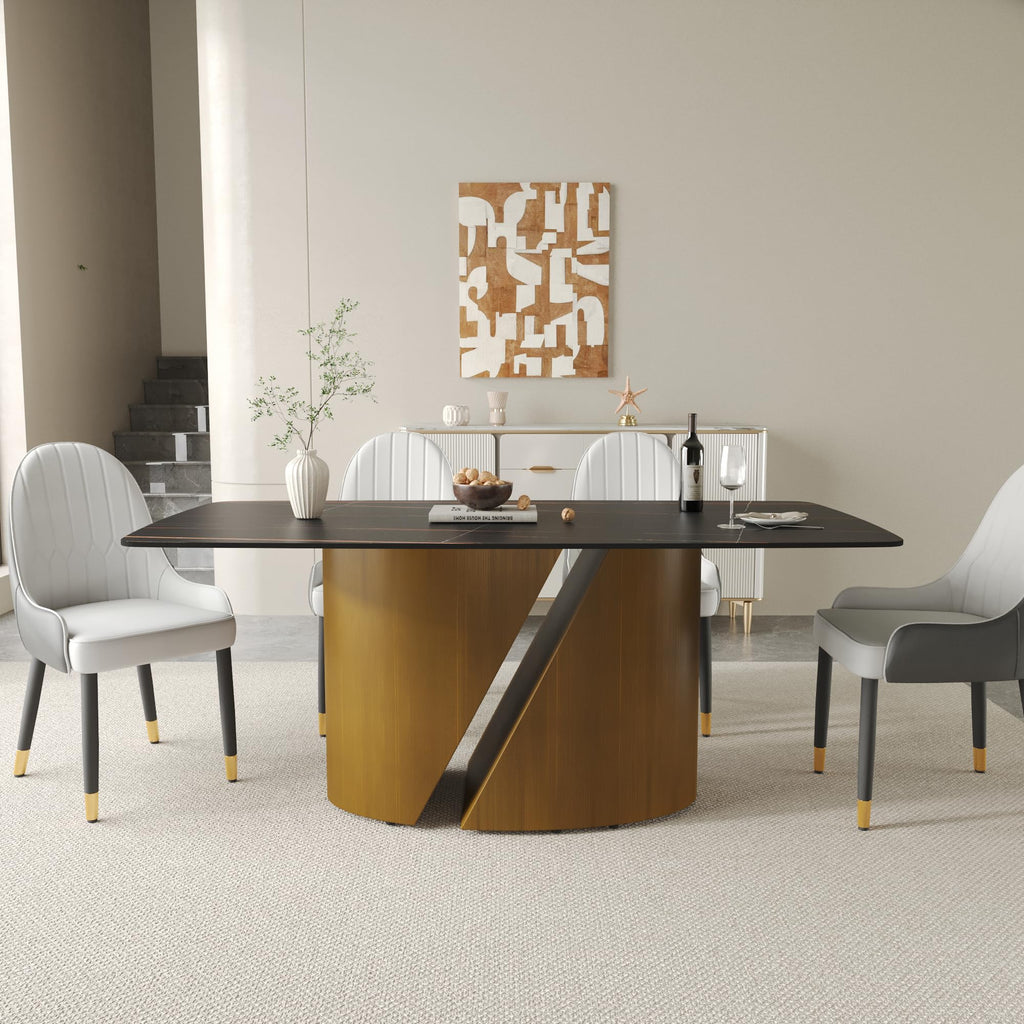 White Sintered-Stone Dining Table