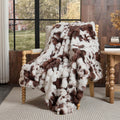 Cow-Print Faux Fur Throw Blanket