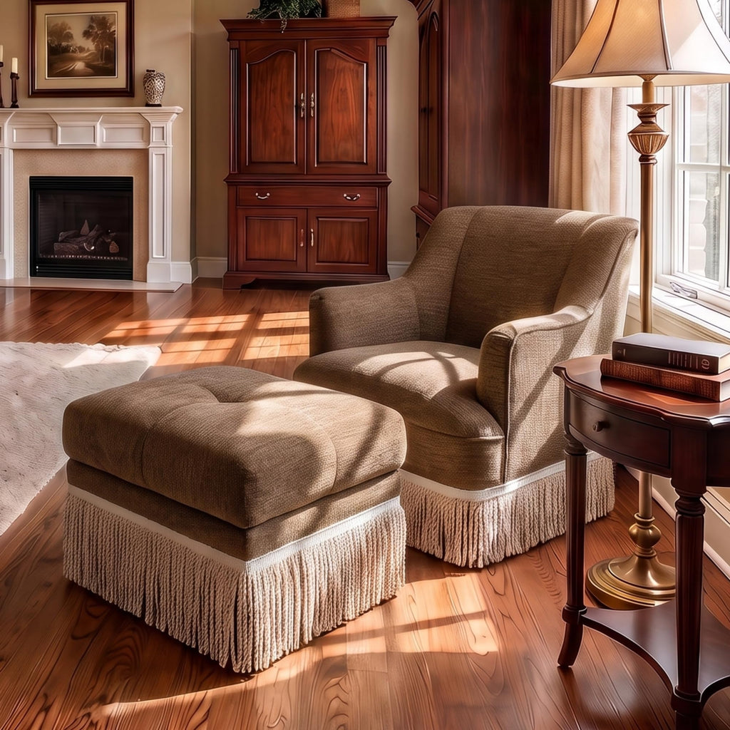 Hyfirm Vintage Accent Chair with Fringe Tassel Skirt
