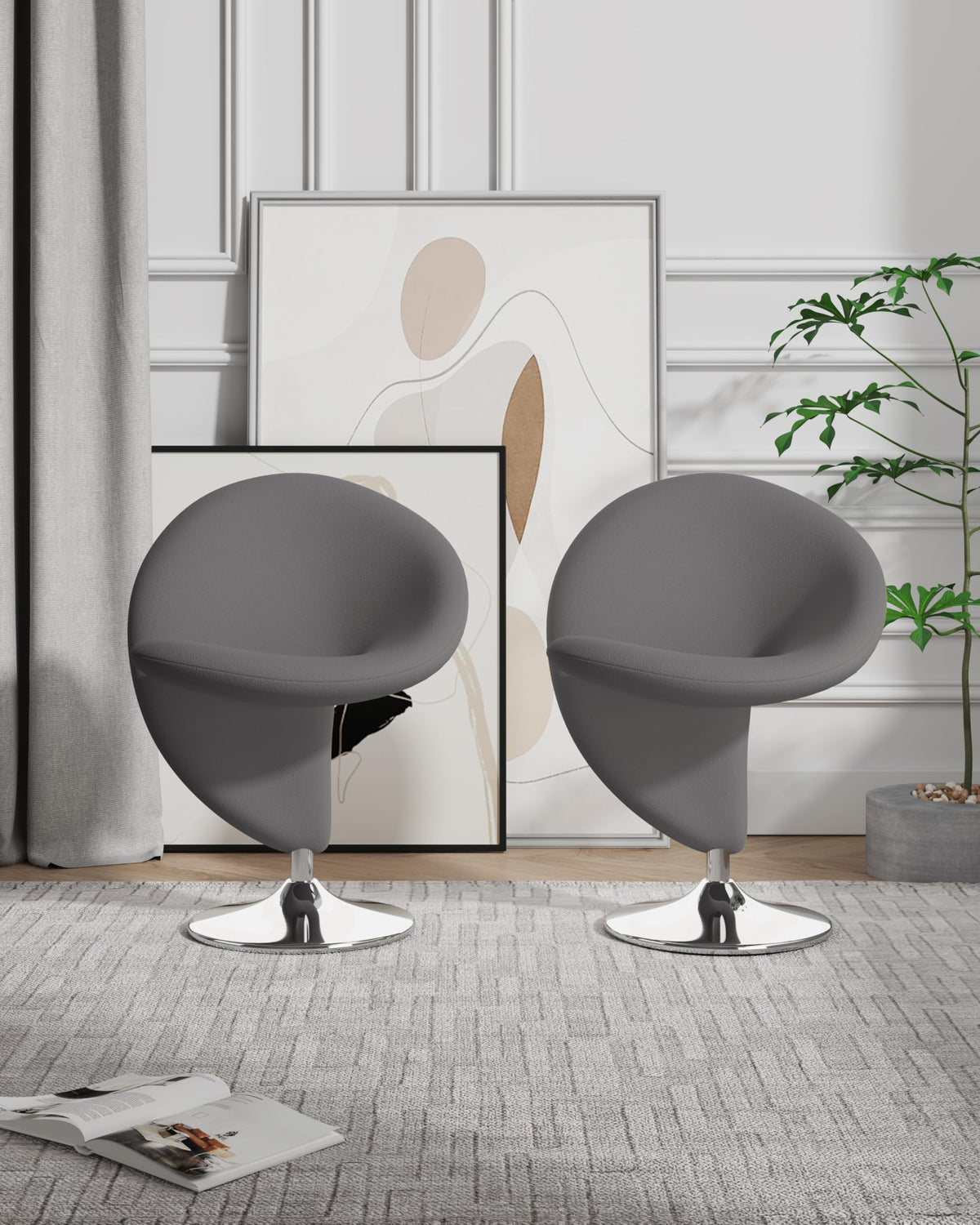 Manhattan Comfort Curl Swivel Accent Chair